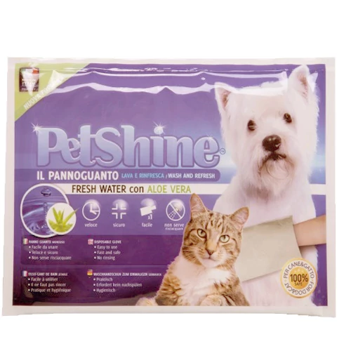 NEDVES - KUTYA TÖRLŐ KESZTYŰ - Aloe Vera, zsírkőpor - PETSHINE