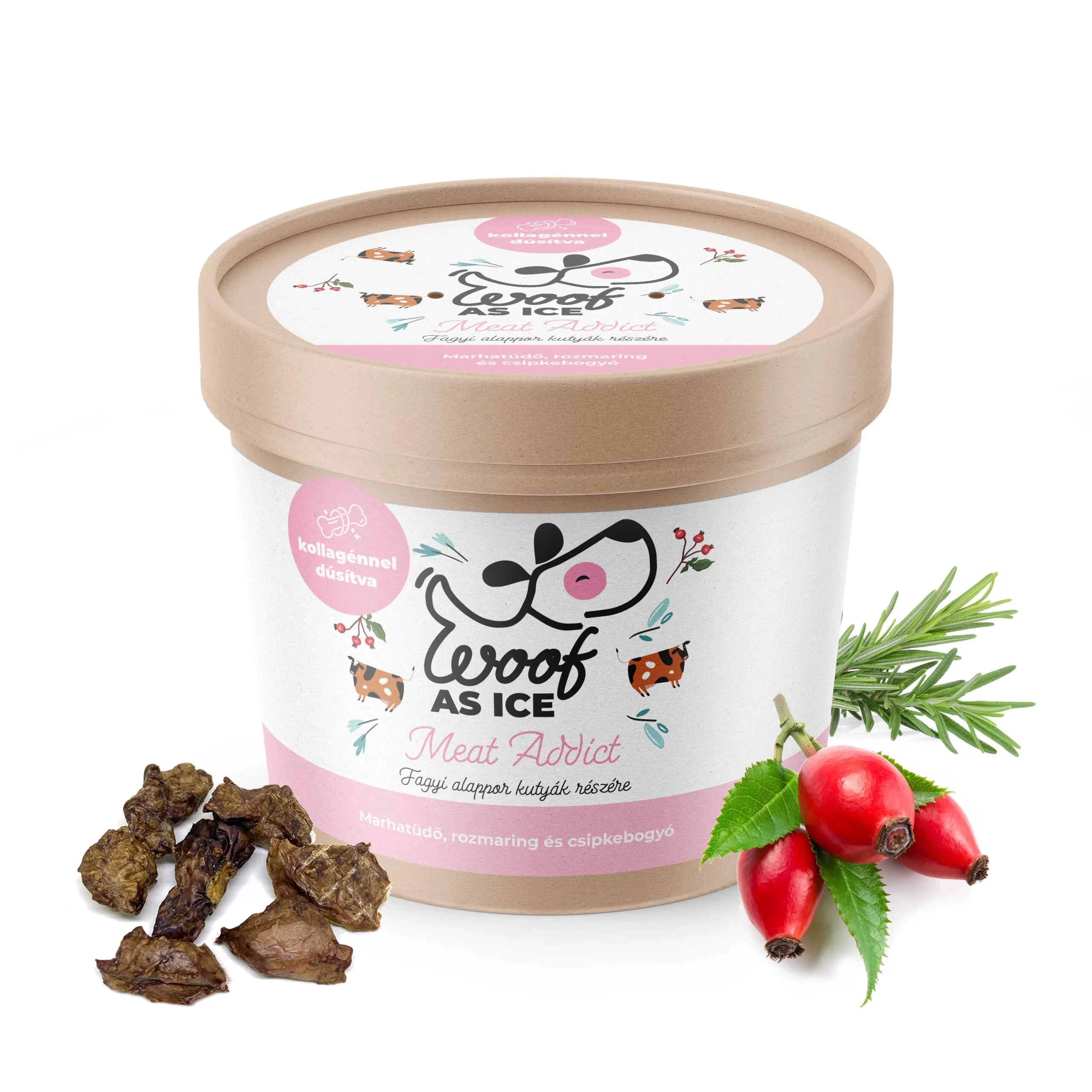 WOOF AS ICE (marhatüdő, csipkebogyó, rozmaring) – KUTYAfagyi alappor – 100g